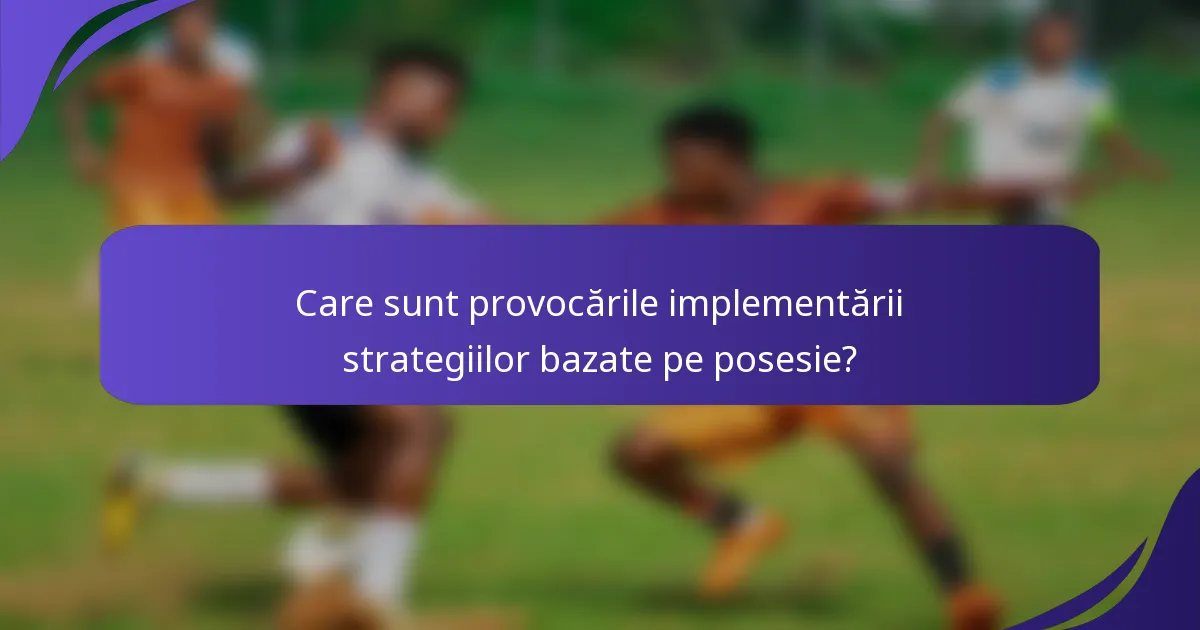Care sunt provocările implementării strategiilor bazate pe posesie?